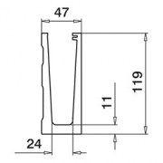 Basisprofiel Easy-Glass Slim voor zijmontage