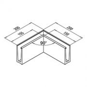 Binnen hoekprofiel Easy-Glass Slim voor topmontage