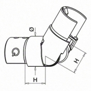 Variabele verbinder 25-55° voor rond U-profiel - opgaand