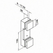 Wandbevestiging voor glas. Model 4762 rechthoekig.