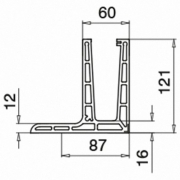 Binnen hoekprofiel Easy-Glass Pro F voor topmontage