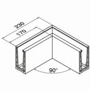 Binnen hoekprofiel Easy-Glass Pro voor topmontage