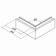 Buiten hoekprofiel Easy-Glass Pro F voor topmontage