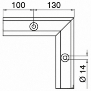 Buiten hoekprofiel Easy-Glass Pro voor topmontage