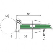 Scharnier MOD 28 buis-glas