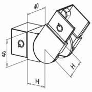 Variabele verbinder 25-55° voor vierkant U-profiel - opgaand