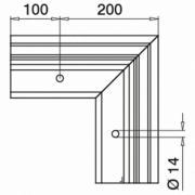 Buiten hoekprofiel Easy-Glass Pro F voor topmontage
