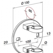 Wandbevestiging - afstand tot wand 60mm