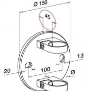 Wandbevestiging - afstand tot wand 45mm