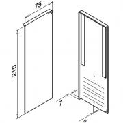 Afdekplaat Easy-Glass 3kN. Gebruik zonder bekleding. Voor trapmontage. Links