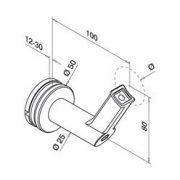 Handrailingsteun glas-buis