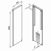 Afdekplaat Easy-Glass Pro. Voor trapmontage. Links