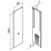 Afdekplaat Easy-Glass Pro. Voor trapmontage. Rechts