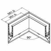Binnen hoekprofiel Easy-Glass Pro Y voor zijmontage