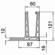 Buiten hoekprofiel Easy-Glass Pro F voor topmontage