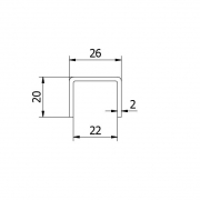 Inox U-profiel - AISI304/316