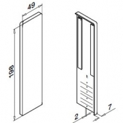 Afdekplaat voor Easy-Glass Slim. Gebruik zonder bekleding. Voor trapmontage. Rechts