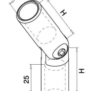 Variabele buisverbinder -90° + 90° D10/12/14mm
