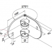 Wandbevestiging - 90° of 270°