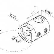 Dwarsstafhouder buis-kabel voor spandraad links
