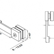 Glasadapter Spider 1 arm - vierkant