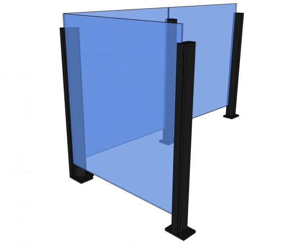 Balustrade LUVA - glas - palen