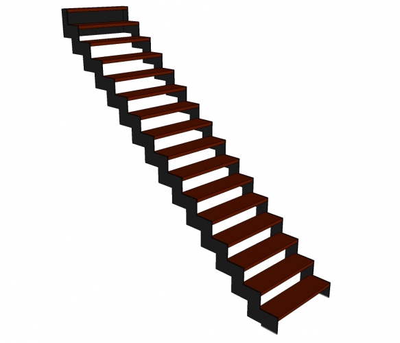 Trap MINZA - staal - hout