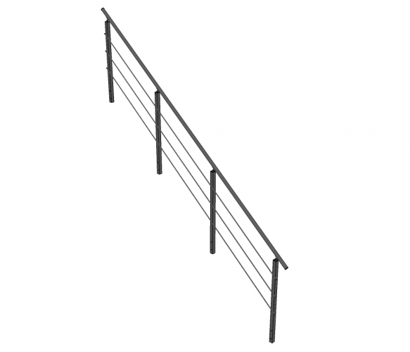 Trapleuning TURTO - aluminium - staven