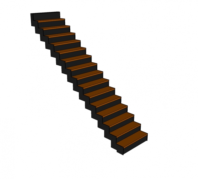 Trap TOLUZ - hout - gesloten