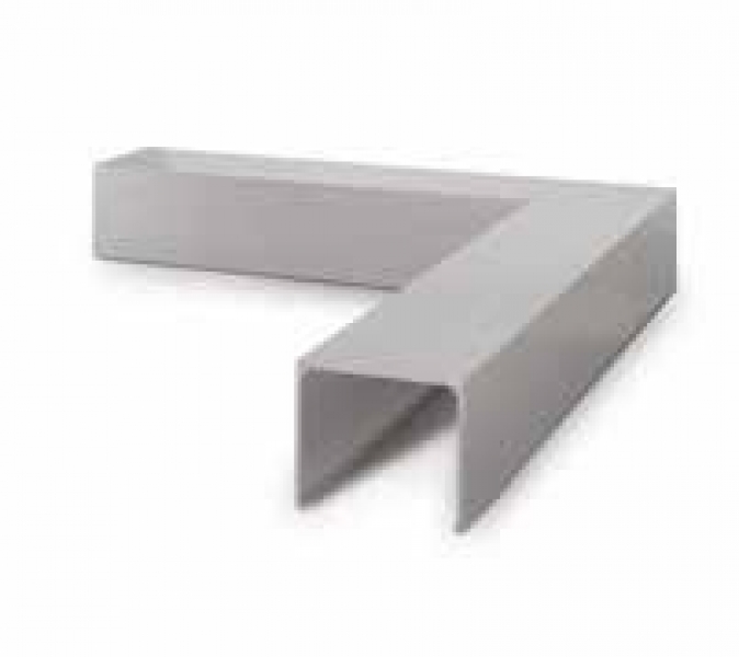 Verbinder hoek 90° voor aluminium U-profiel Lazortrack - buiten