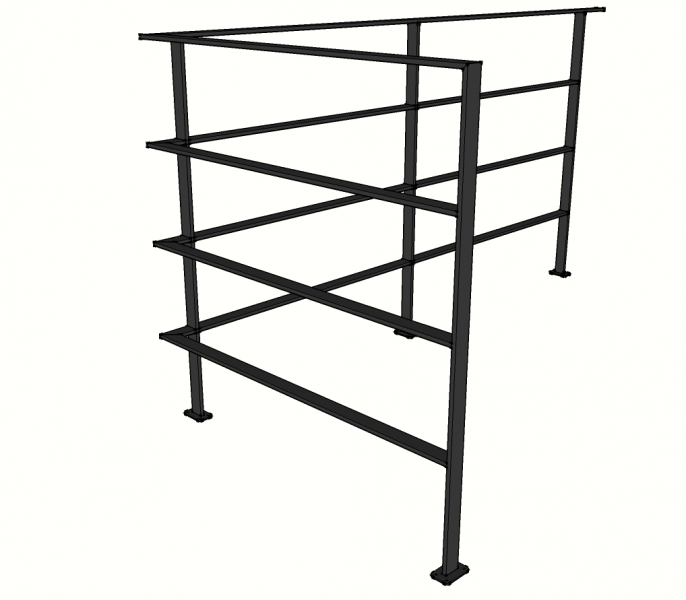 Balustrade PAXAL - staven - horizontaal 10x40