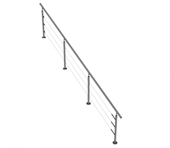 Trapleuning TREVIL - inox - kabels