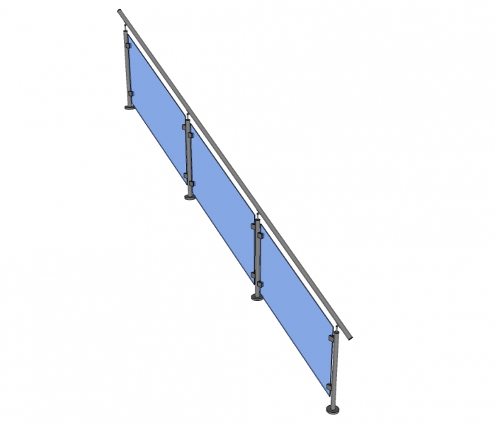 Trapleuning ARGOS - inox - glasklemmen