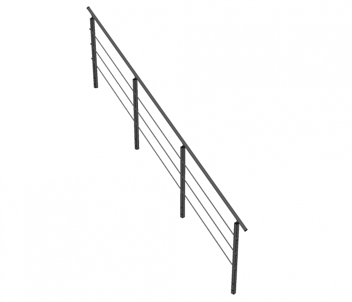 Trapleuning TURTO - aluminium - staven
